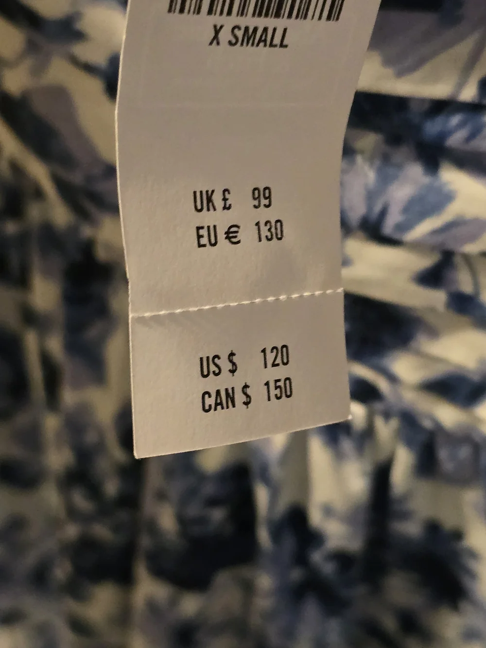 Abercrombie & Fitch Emerson White and Blue Floral Puff-Sleeve Maxi Dress